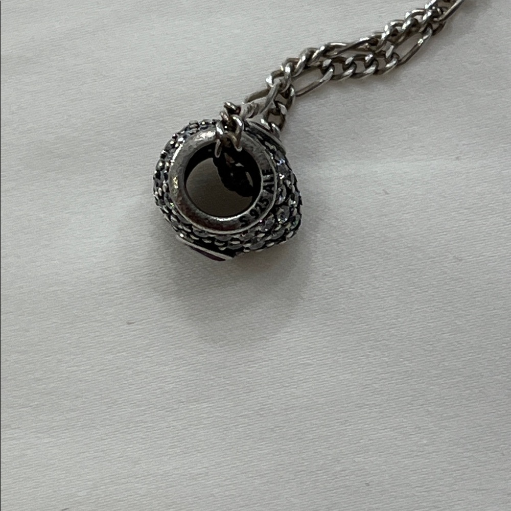 PANDORA SS red HEART and clear crystal pendant (spacer charm). NWOT. - Picture 5 of 8